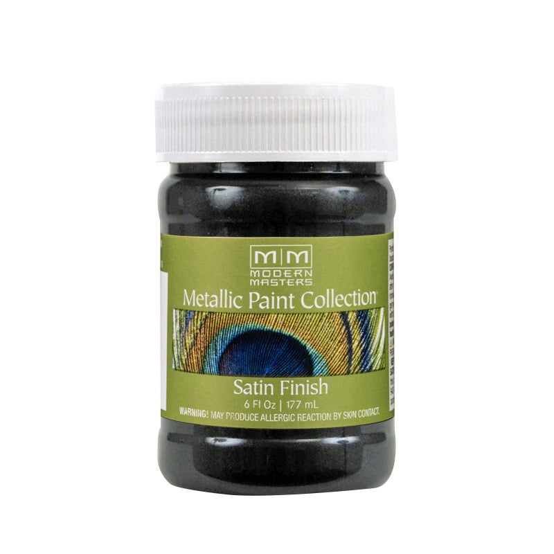 Modern Masters 6 oz Modern Masters ME700 Black Pearl Metallic Paint Collection, Satin Water-Based Decorative Metallic Paint - Image 1